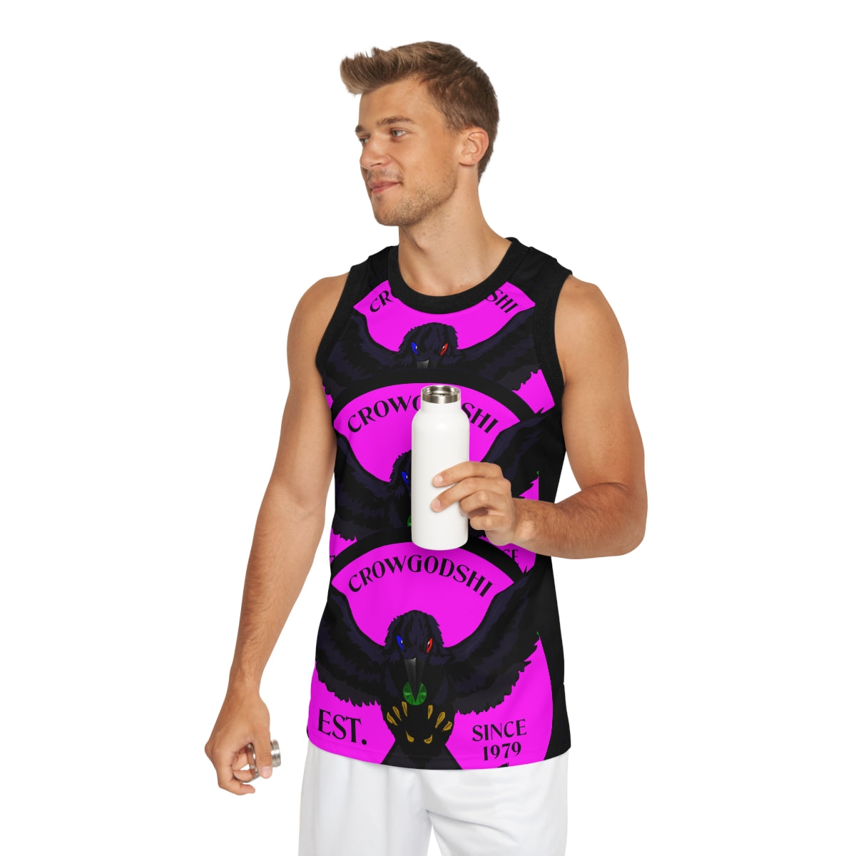 Special Edition Crowgodshi Designer Basketball Jersey, PINK LOGO