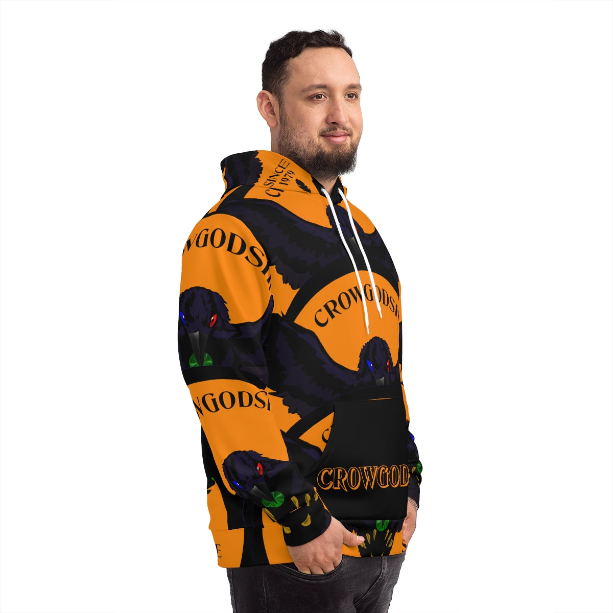 Special Edition Crowgodshi Designer Hoodie, ORANGE LOGO