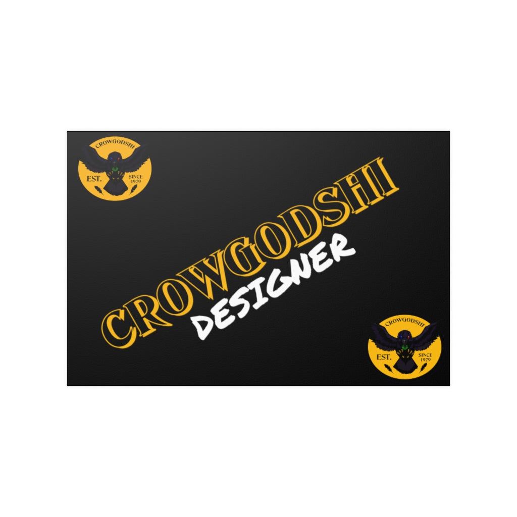 Crowgodshi Designer Satin Posters, GOLD