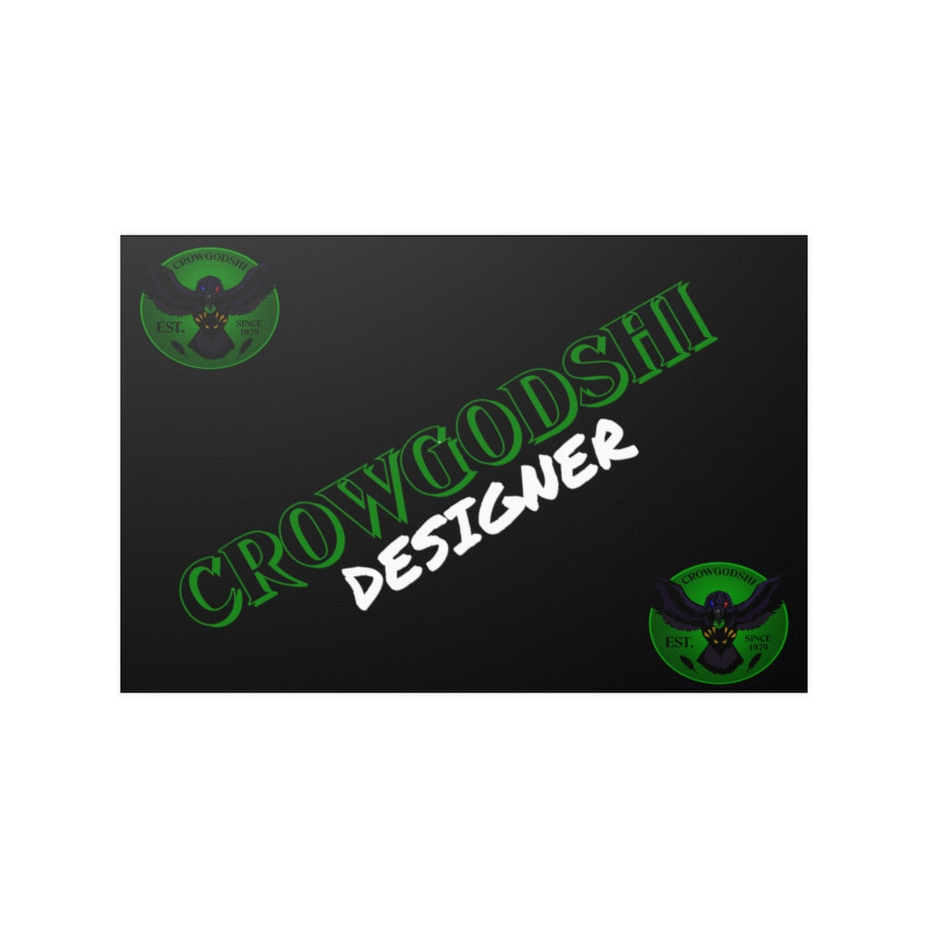 Crowgodshi Designer Satin Posters, GREEN