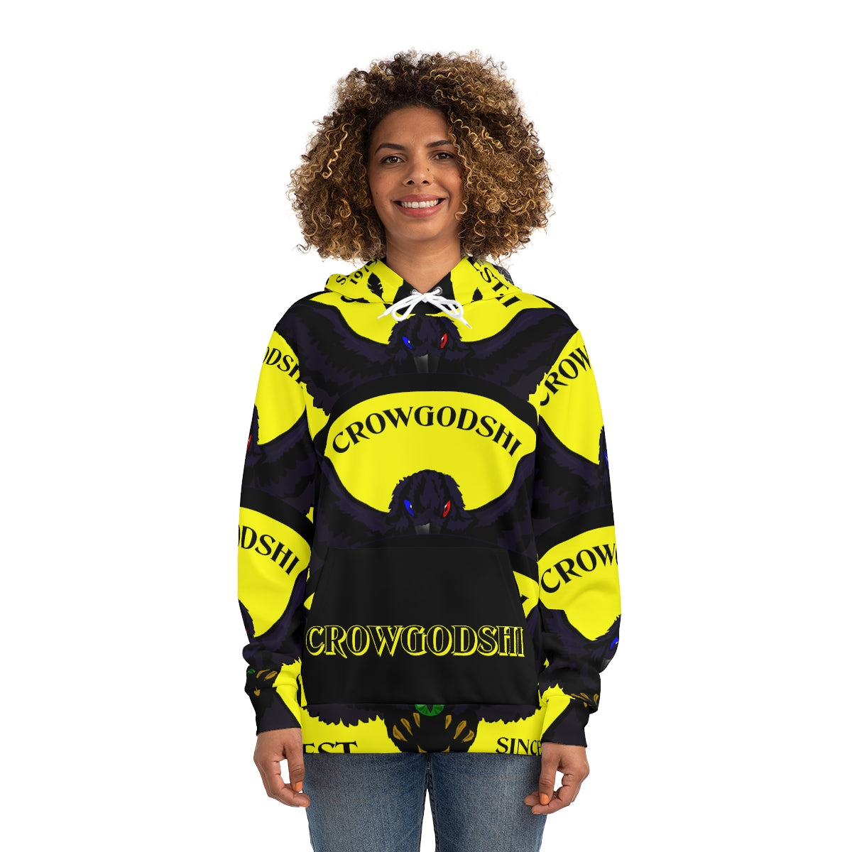 Special Edition Crowgodshi Designer Hoodie, YELLOW LOGO