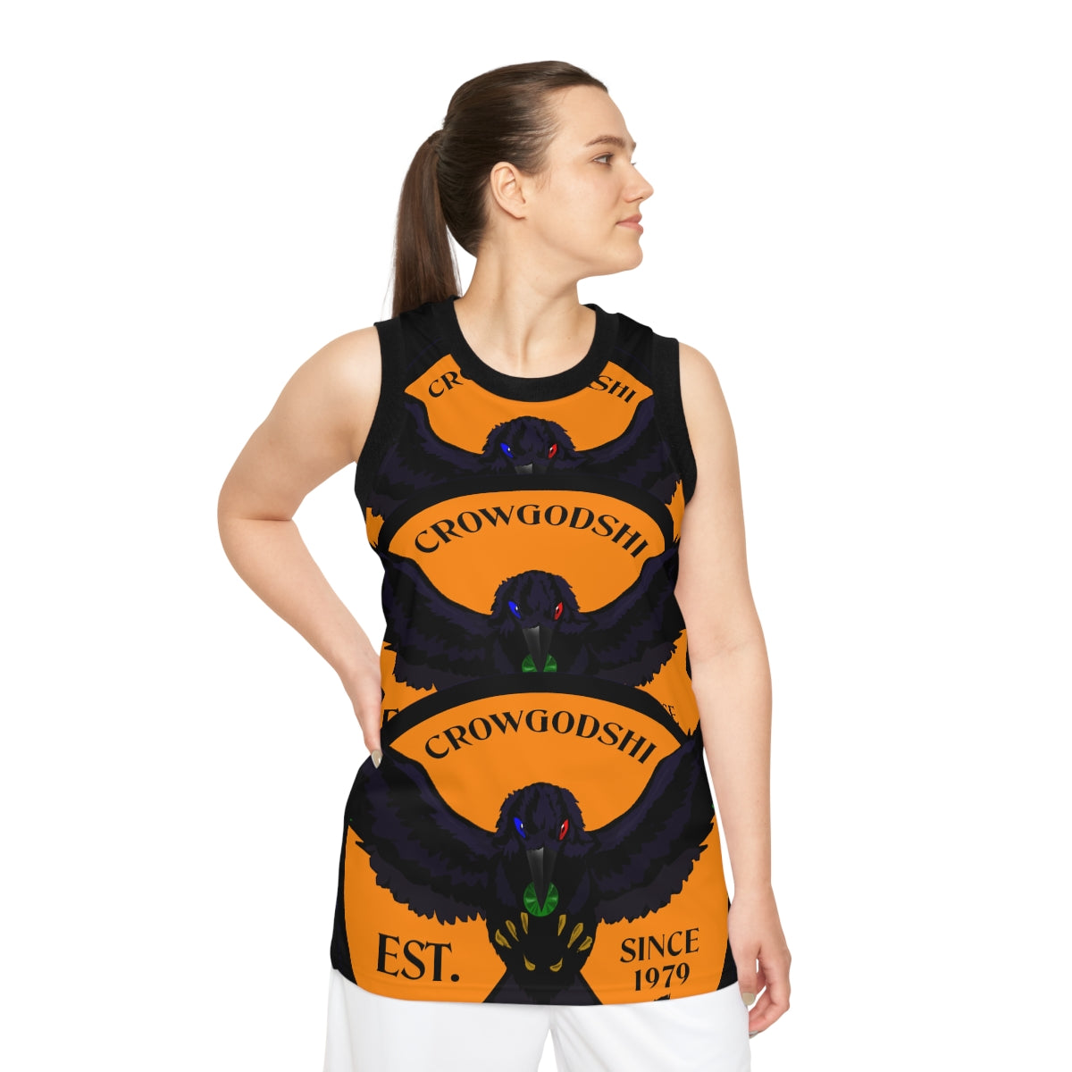 Special Edition Crowgodshi Designer Basketball Jersey, ORANGE LOGO