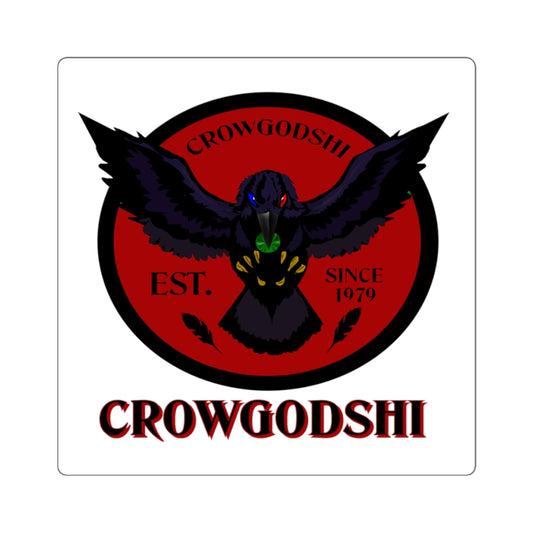 Crowgodshi Square Stickers, BURGUNDY LOGO