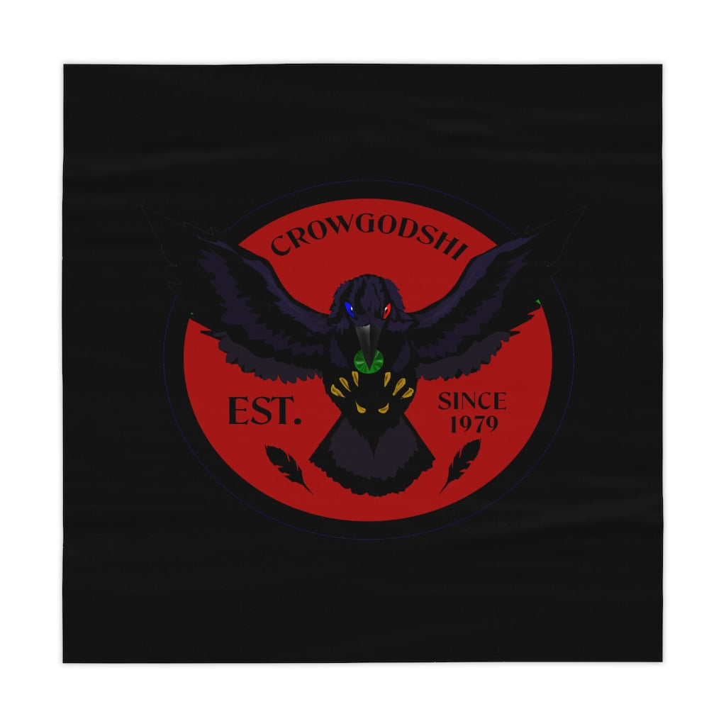 Crowgodshi Table Cloth, BURGUNDY LOGO