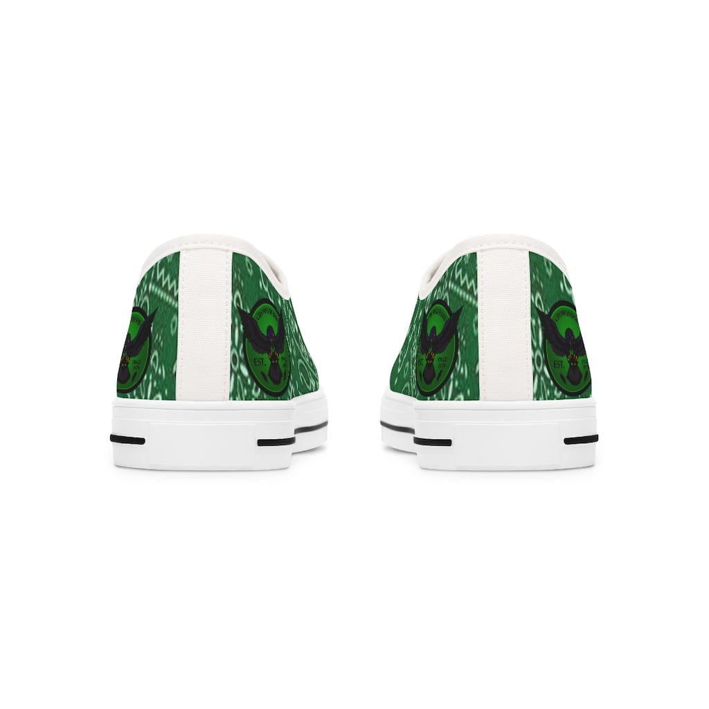 Women's Crowgodshi Green Colors Low Top Sneakers