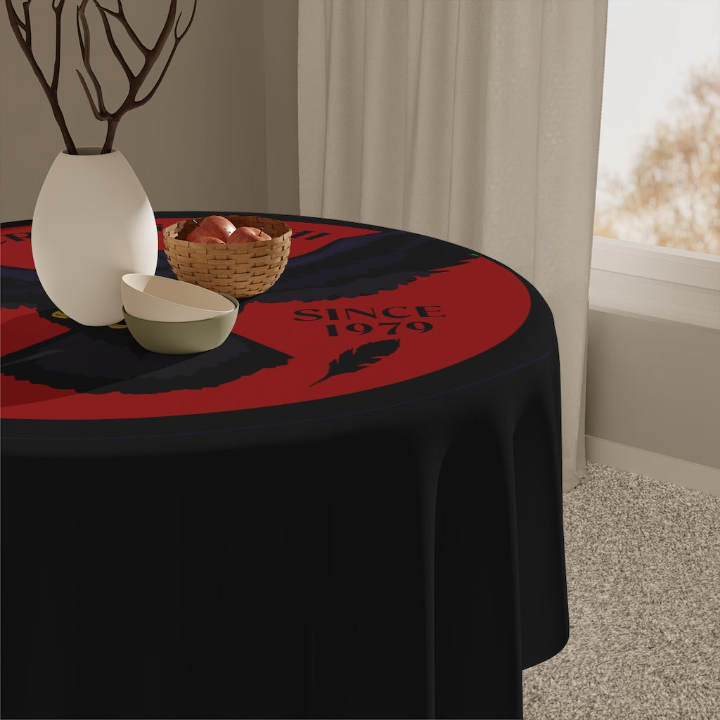 Crowgodshi Table Cloth, BURGUNDY LOGO