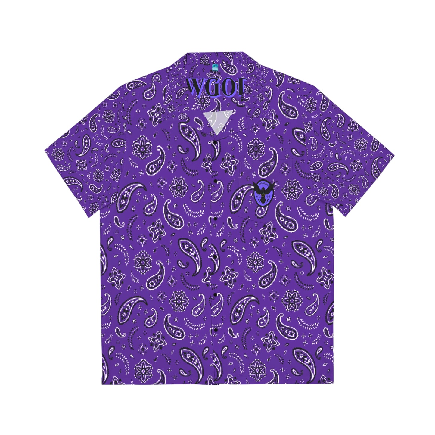 Crowgodshi Men's Purple Colors Hawaiian Shirt