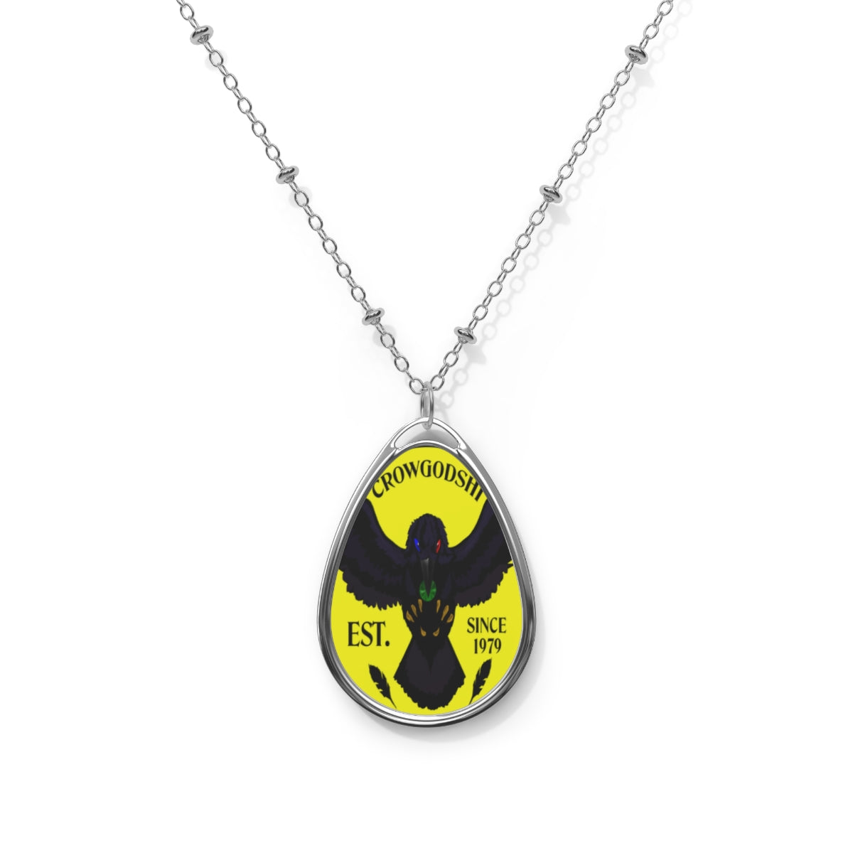 Crowgodshi Designer Oval Necklace, YELLOW