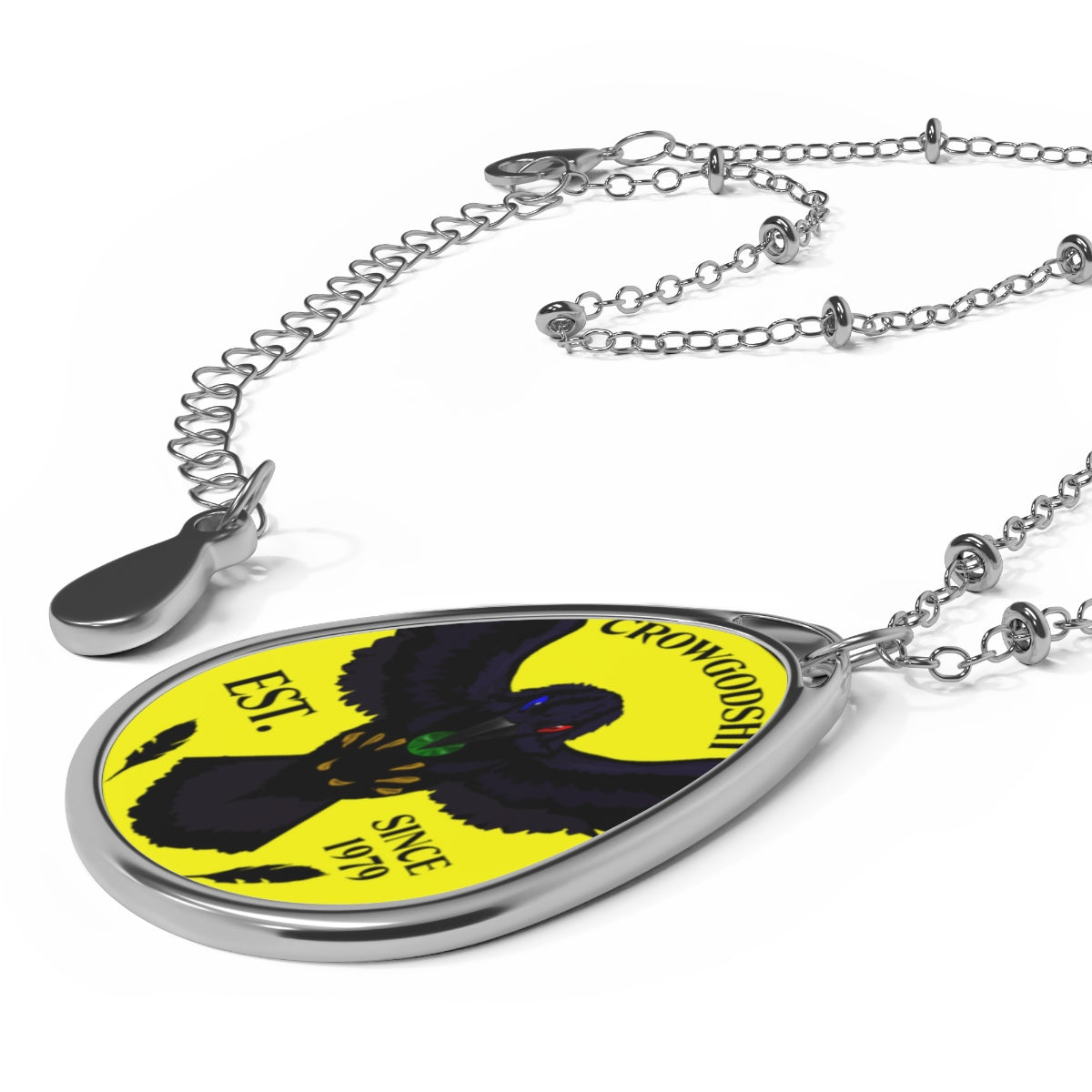 Crowgodshi Designer Oval Necklace, YELLOW