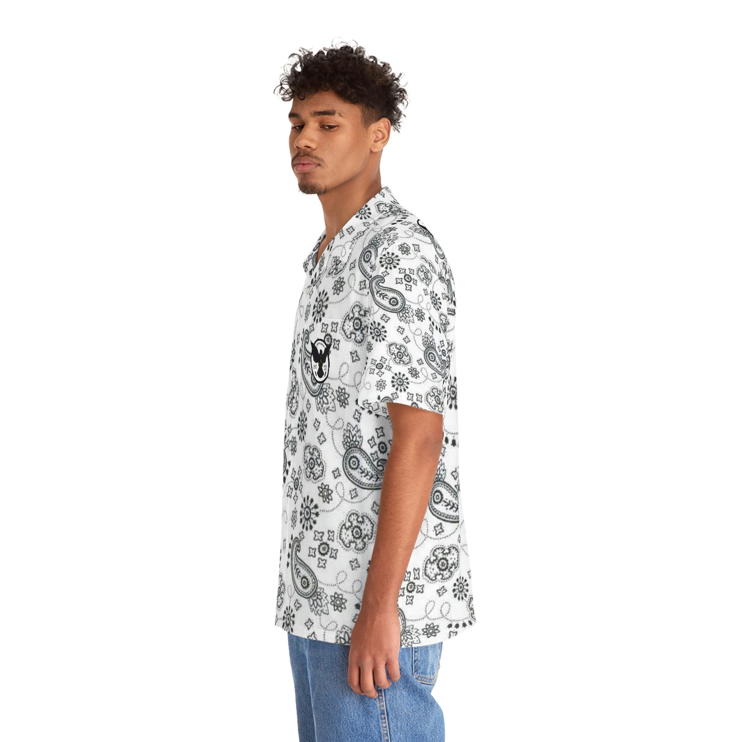 Crowgodshi Men's White Colors Hawaiian Shirt