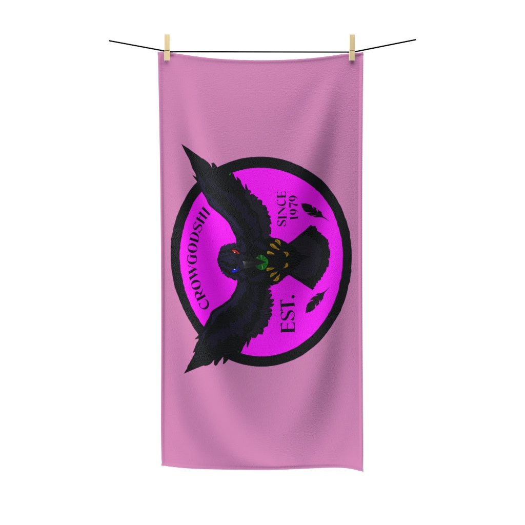 Crowgodshi First Generation Bathroom Towel, PINK LOGO