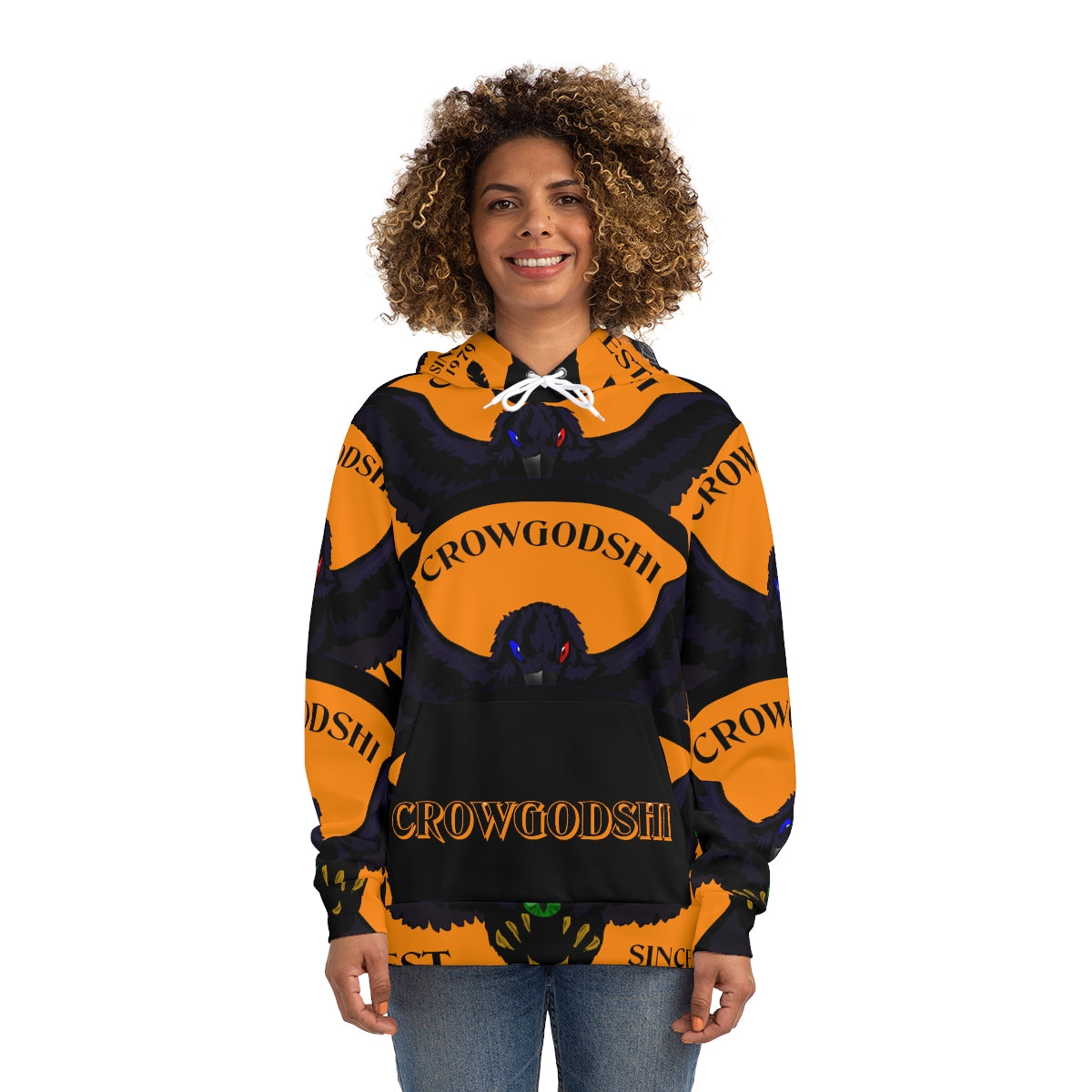 Special Edition Crowgodshi Designer Hoodie, ORANGE LOGO
