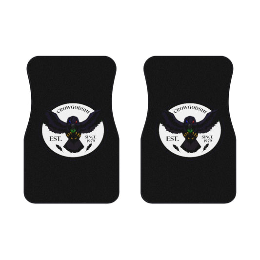 Crowgodshi Car Mats (2x Front), WHITE
