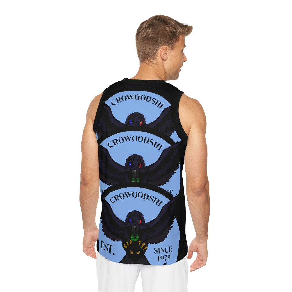 Special Edition Crowgodshi Designer Basketball Jersey, CAROLINA BLUE LOGO