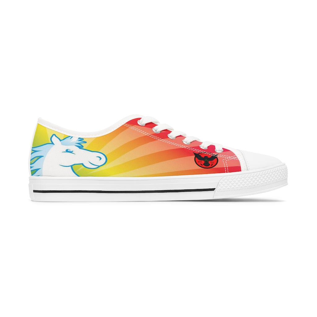 Women's Crowgodshi Rainbow Unicorn Low Top Sneakers