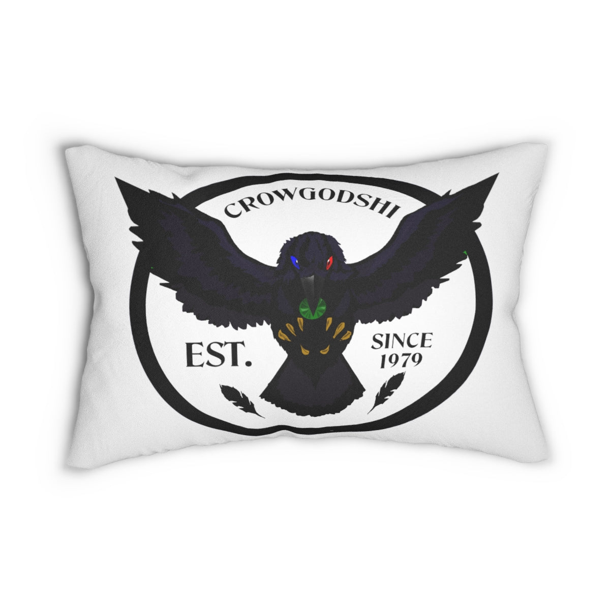 Crowgodshi First Generation Lumbar Pillow, WHITE LOGO