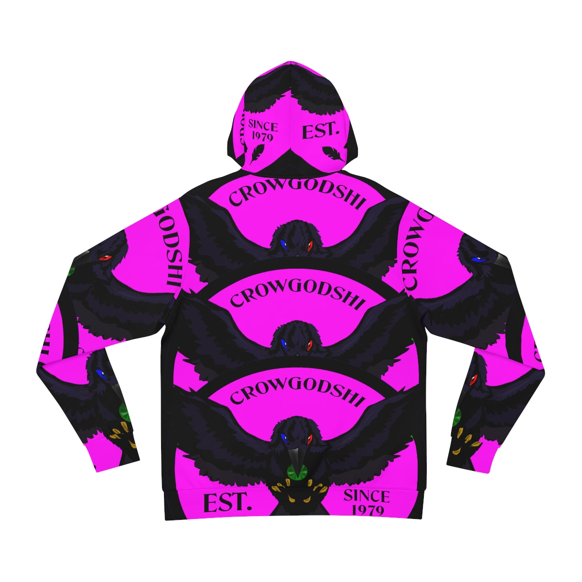 Special Edition Crowgodshi Designer Hoodie, PINK LOGO