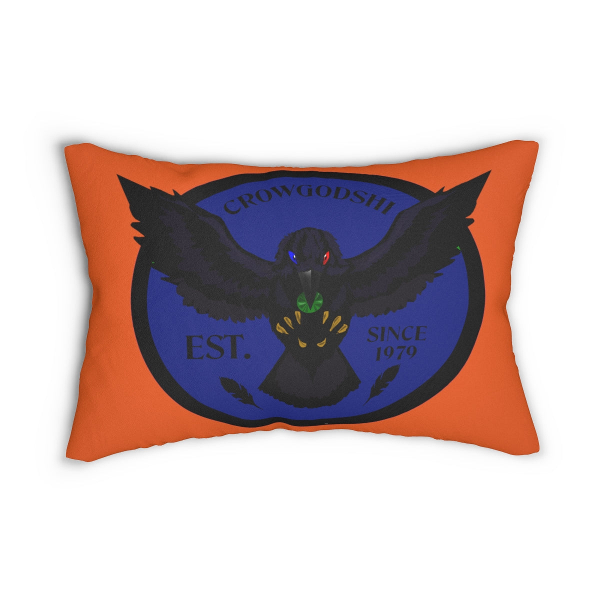 Crowgodshi First Generation Lumbar Pillow, BLUE LOGO
