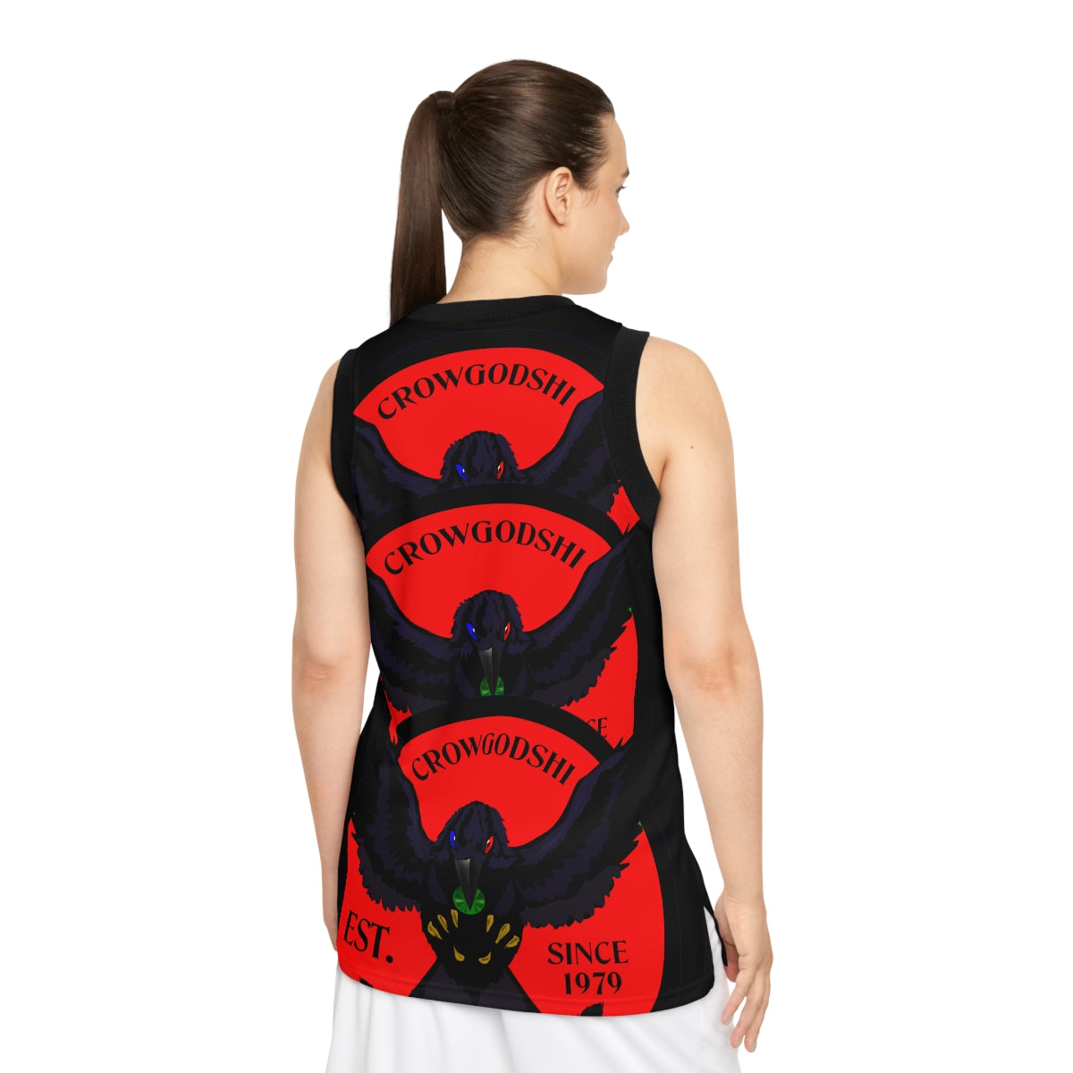Special Edition Crowgodshi Designer Basketball Jersey, RED LOGO