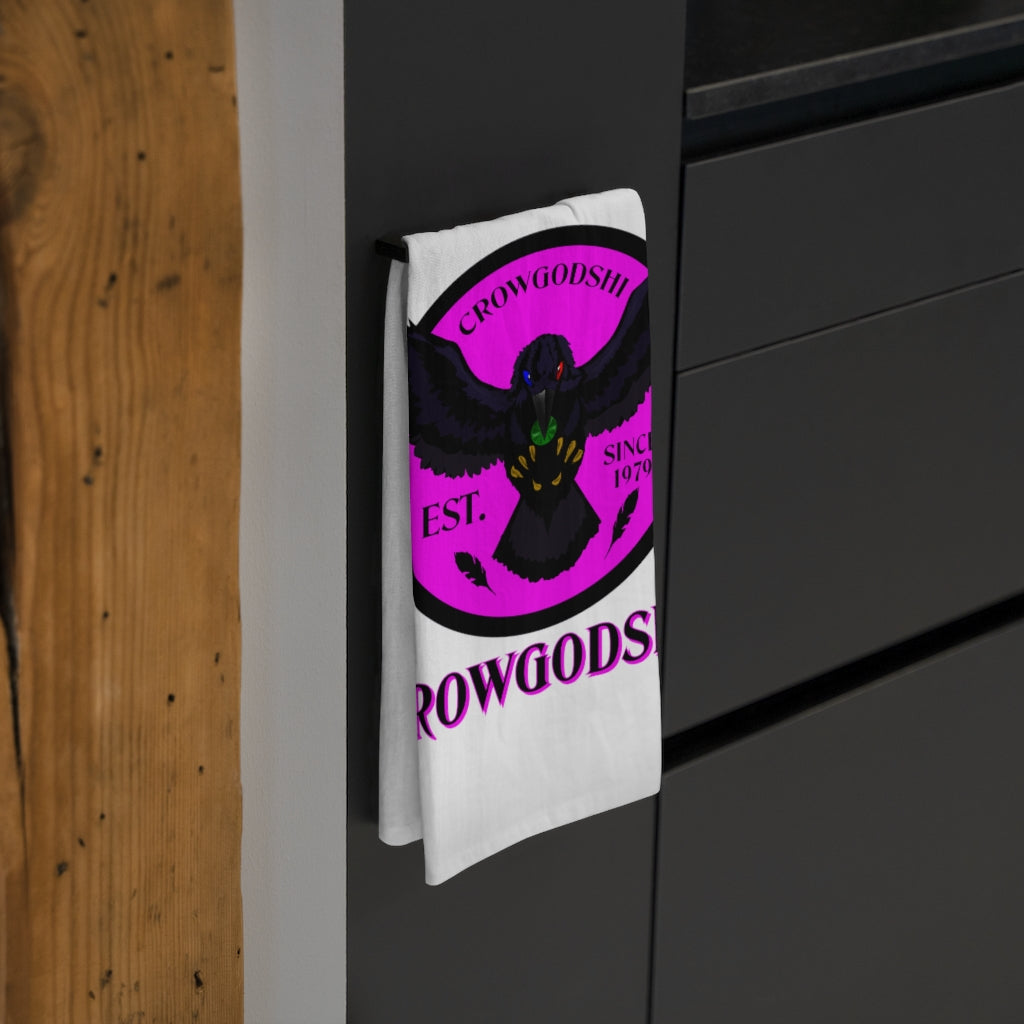 Crowgodshi Kitchen Towel, PINK LOGO