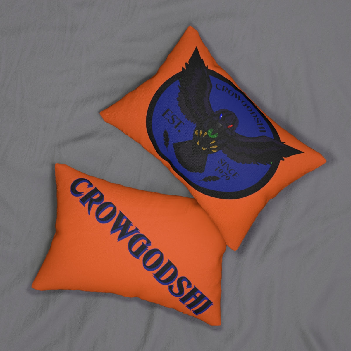 Crowgodshi First Generation Lumbar Pillow, BLUE LOGO