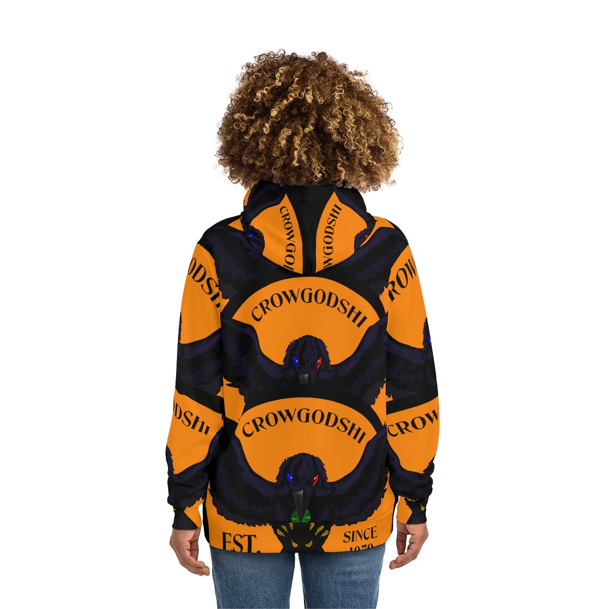Special Edition Crowgodshi Designer Hoodie, ORANGE LOGO
