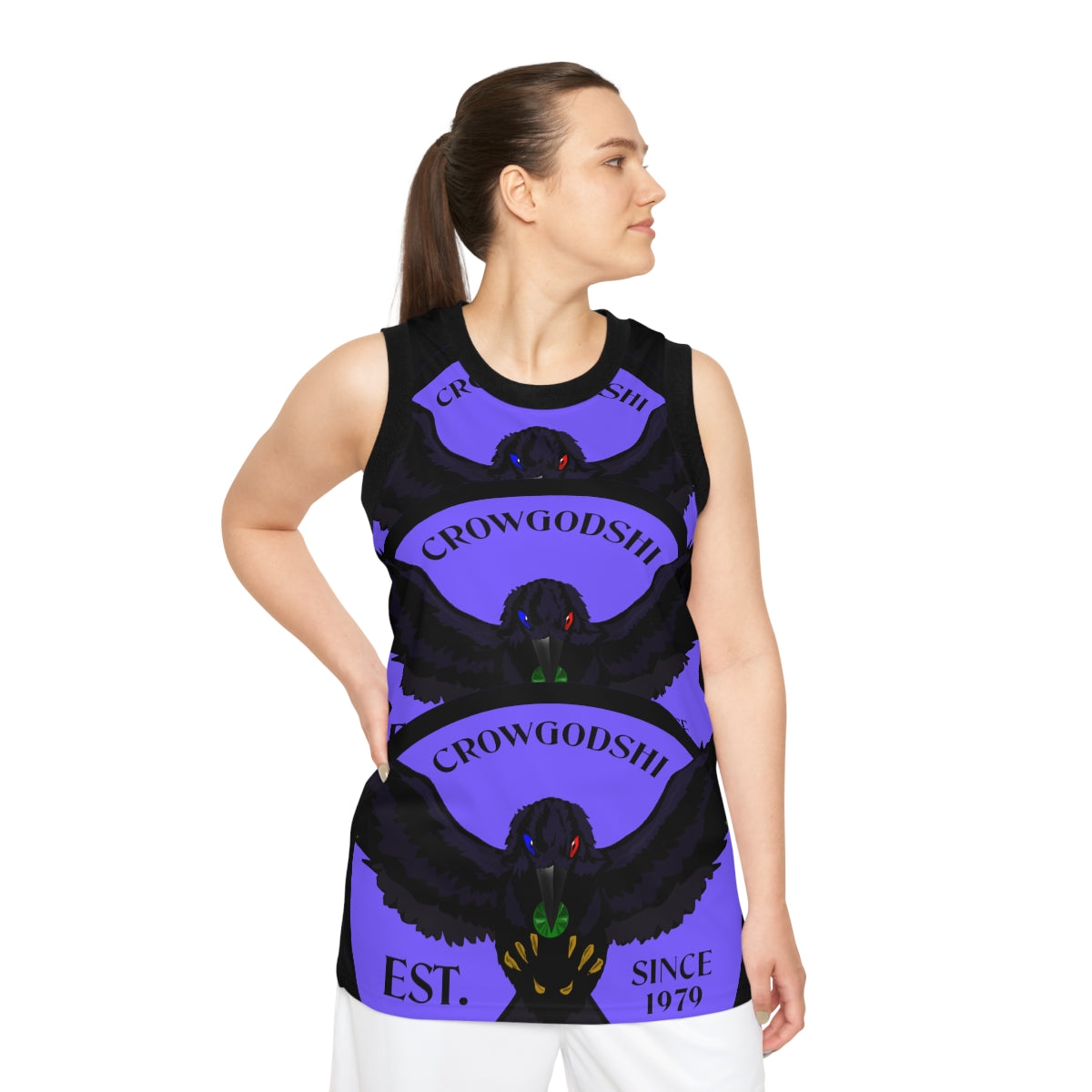 Special Edition Crowgodshi Designer Basketball Jersey, PURPLE LOGO