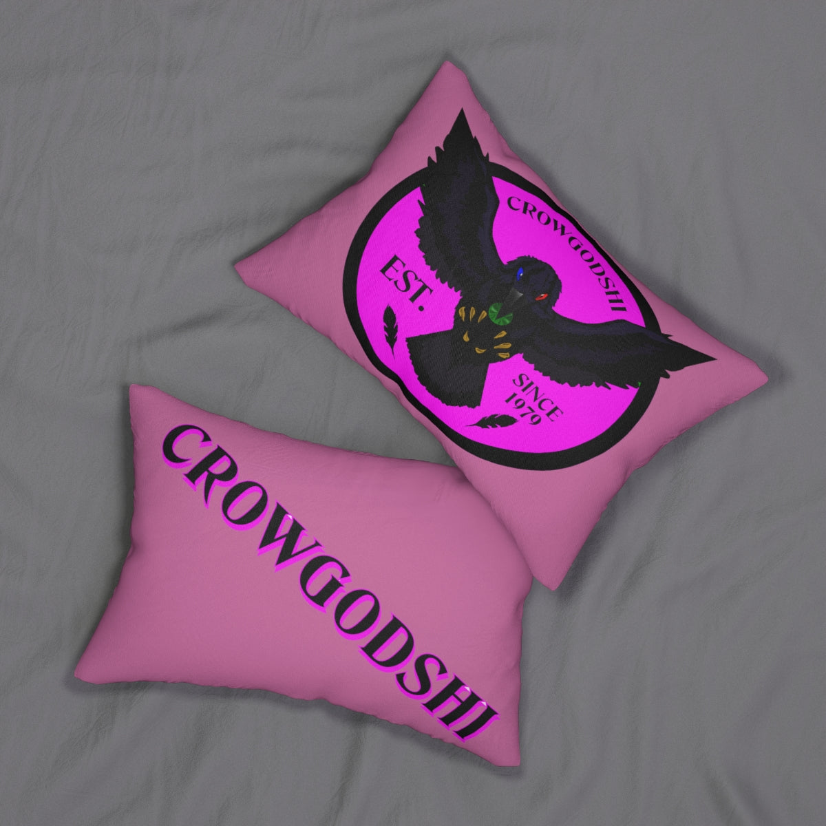 Crowgodshi First Generation Lumbar Pillow, PINK LOGO