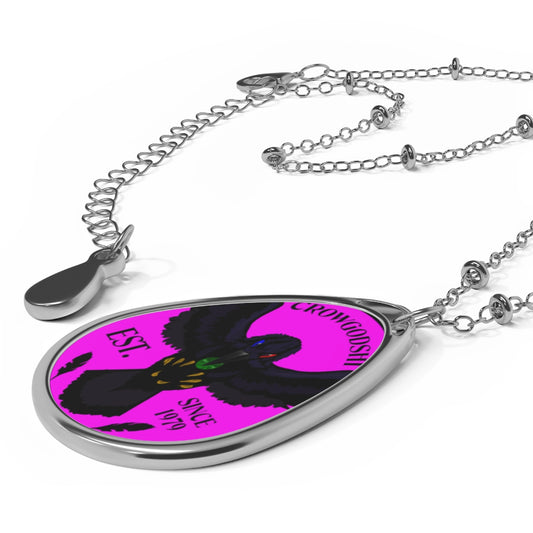 Crowgodshi Designer Oval Necklace, PINK