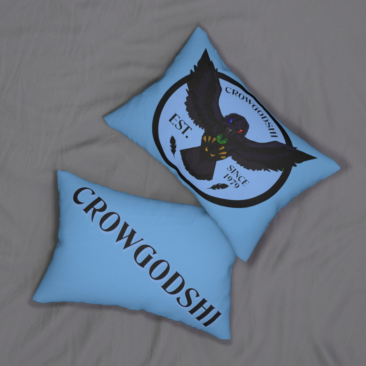 Crowgodshi First Generation Lumbar Pillow, CAROLINA BLUE LOGO