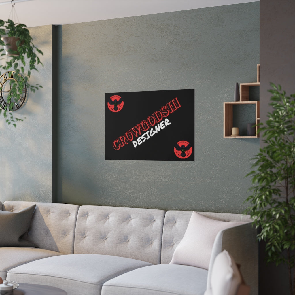 Crowgodshi Designer Satin Posters, RED