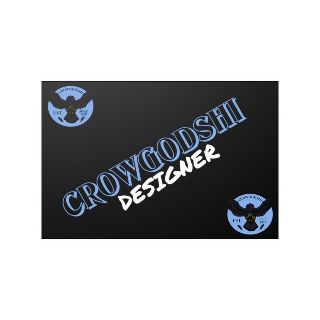 Crowgodshi Designer Satin Posters, CAROLINA BLUE