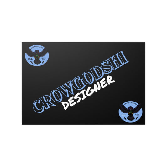 Crowgodshi Designer Satin Posters, CAROLINA BLUE