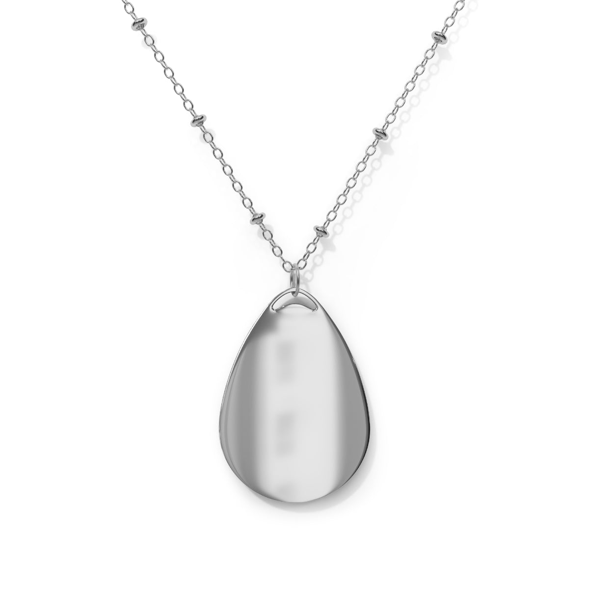 Crowgodshi Designer Oval Necklace, WHITE