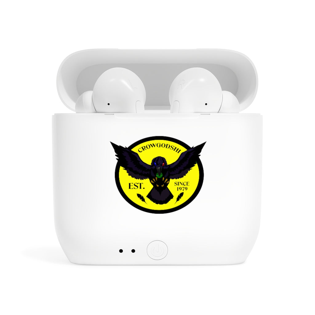 Crowgodshi Designer Essos Wireless Earbuds, YELLOW LOGO