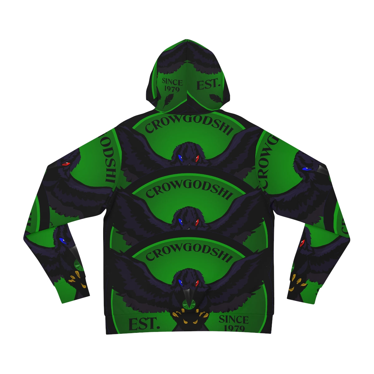Special Edition Crowgodshi Designer Hoodie, GREEN LOGO