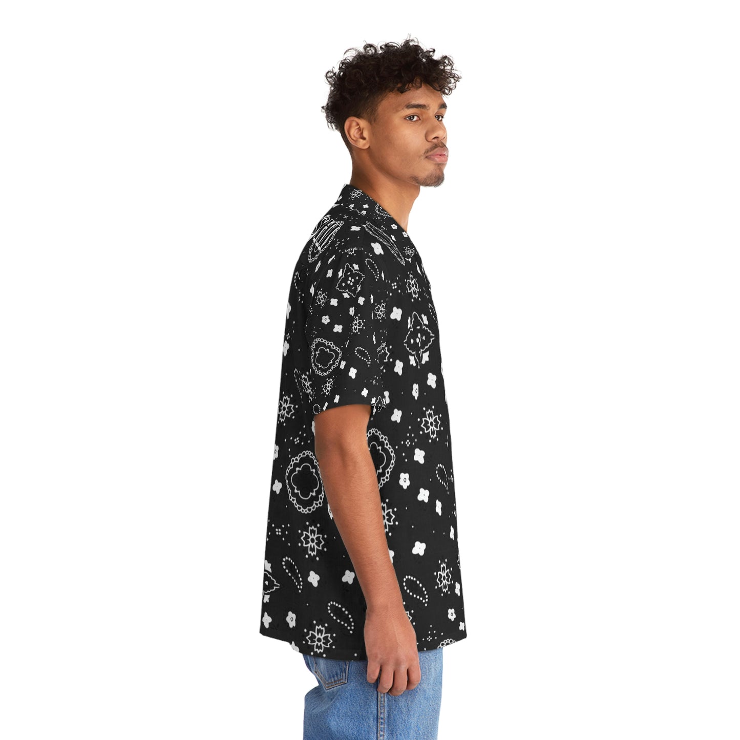 Crowgodshi Men's Black Colors Hawaiian Shirt