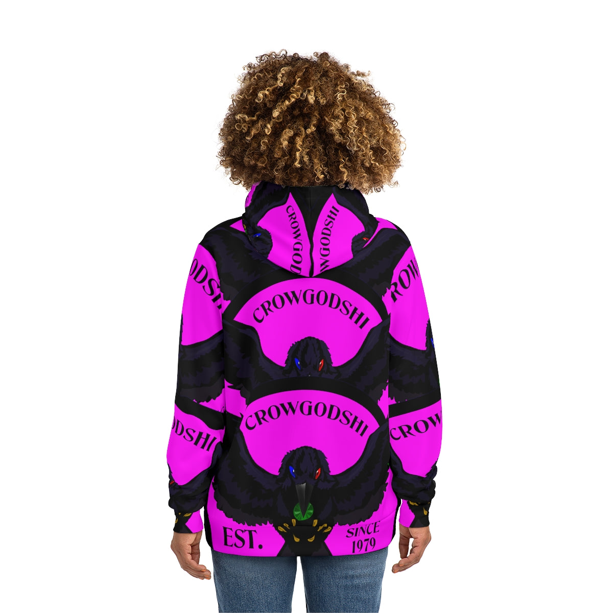 Special Edition Crowgodshi Designer Hoodie, PINK LOGO