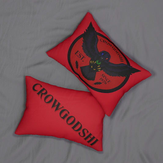 Crowgodshi First Generation Lumbar Pillow, BURGUNDY LOGO
